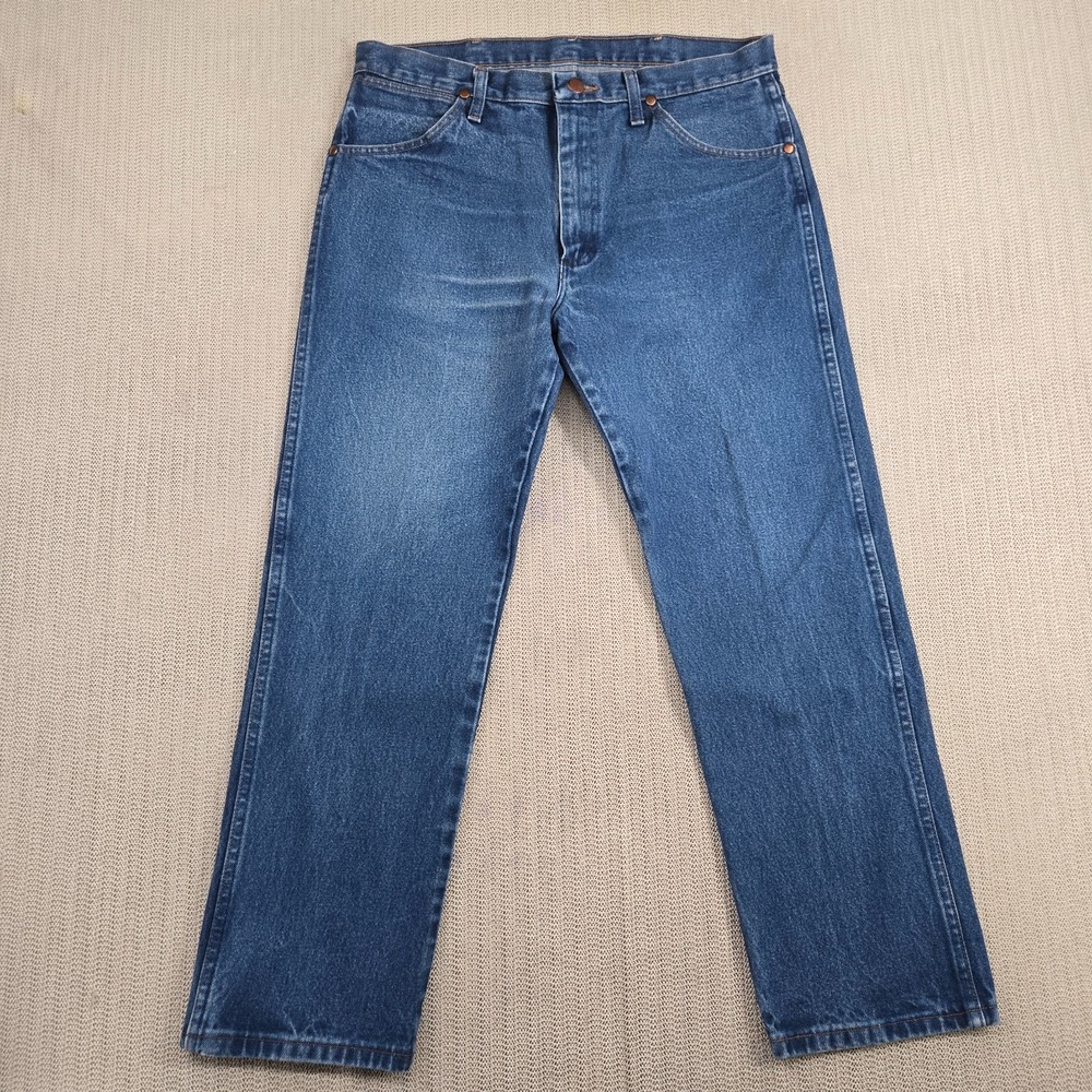 Wrangler 13MWZ Jeans Mens 34x29 Blue Denim Cowboy Cut Original Fit
